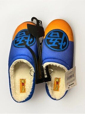 Dragon Ball Z Men Clog Slipper House Shoe Slip On Orange Blue 9/10 NWT